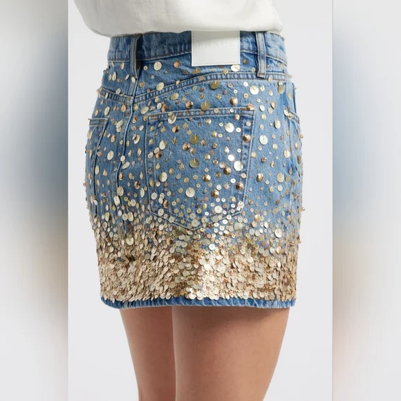Frame The Champagne Denim Miniskirt - Picture 4 of 8